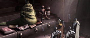 Jabba, believing Dooku, allowed him to send battle droids to deal with Skywalker personally.