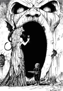 Daenerys HOTU Petri Hiltunen.jpg (144 KB) Daenerys taking a cup of shade of the evening from a dwarf servitor on the entrance of the House of the Undying.