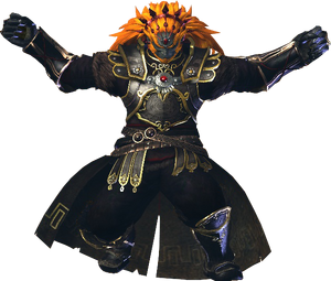 Ganondorf in Hyrule Warriors with a costume based on Demise, his incarnation from Skyward Sword.