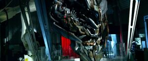Megatron's severed head at the KSI labs.