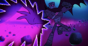 Ultralak uses his powers on a restrained Cyborg.