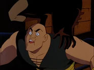 Ubu subdued by Batman