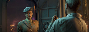 Valentina in the outro cinematic of "Firebase Z".