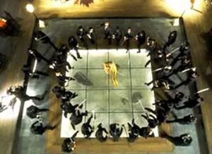 Crazy 88 surrounding the Bride