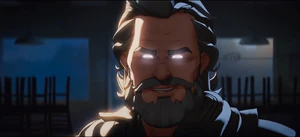 Ego meeting Peter Quill at the end of "What If... T'Challa Became a Star-Lord".