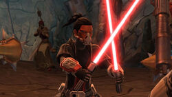 A female Sith Pureblood Emperor's Wrath.