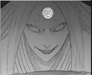 Kaguya's evil smile.