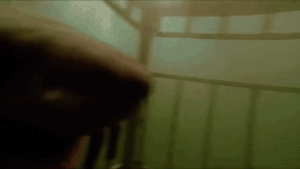 The Great White Shark as it attempts to try and attack Sara in the cage.