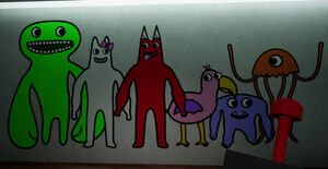A drawing of the kindergarten's mascots in Garten of Banban.