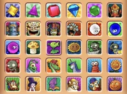 Basic Zombie, Newspaper Zombie, and Snorkel Zombie as profile icons in Bejeweled Classic