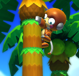 Coconuts on a tree in Sonic the Hedgehog 2.