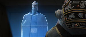 Dooku contacted by Trench via hologram and informs him of the deadly betrayal perpetrated by a clone trooper in the thick of battle.