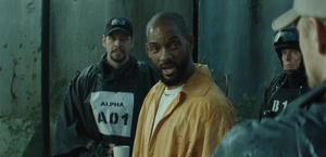 Griggs watching Deadshot's presentation.