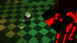 Romeo (right) having a serious conversation with the Warden.