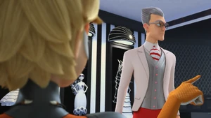 Gabriel annoyed when Flairmidable blackmails him with telling Adrien the truth about Emilie.