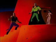 Ubu witnessing Batman destroy his master's stronghold