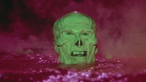 Skeletor in the last scene in the movie, vowing his return.