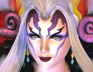 Ultimecia's face as seen in Final Fantasy VIII.
