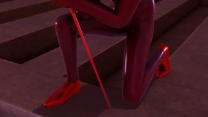 Scarlet Moth descending on the Eiffel Tower.