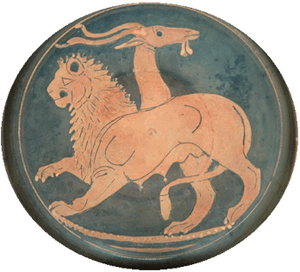 A-depiction-of-the-Chimaera-on-an-ancient-Greek-plate