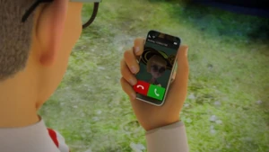 Gabriel about to reject Audrey's call.