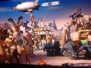 Blitzen being dumped by Vixen as he is taken for a drugs test.