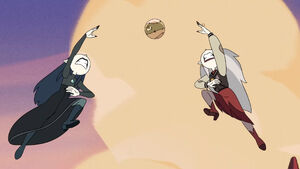 Lilith and Eda playing Grudgby.