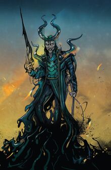 Loki Laufeyson (Ikol) (Earth-14412) and All-Black (Klyntar) (Earth-616) from Thor Vol 5 6 001