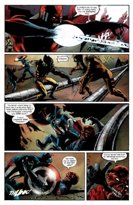 Red Skull fighting Colonel America.