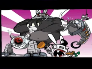 Sergueï alongside the Rabbid Fish Creature, Colossus and a Plunger Gun Rabbid.