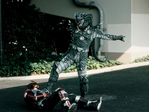 Crocodile Orphnoch stomping on Faiz.