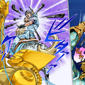 Diego Brando recreates the scene from stardust crusaders