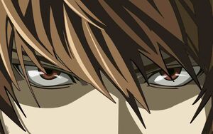 Close-up of Light's eyes.