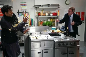 Ian Beale having a go at fellow neighbour Masood Ahmed over his relationship with Kathy.