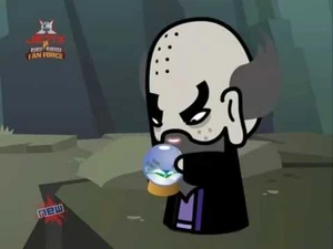 Master Mell with a magic snowball.