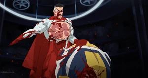 Omni-Man decapitates the Immortal.