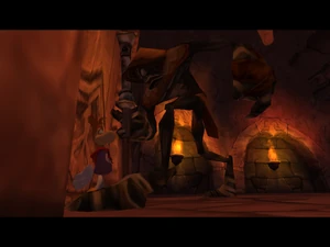 Reflux challenges Rayman to a duel.