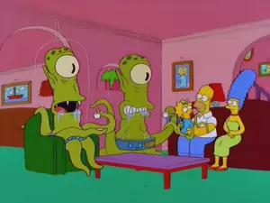 Kand and Kodos in the Simpsons' home.