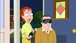 Holt hiding the black eye Jane gave him.