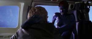 Mystique taking out Senator Kelly.