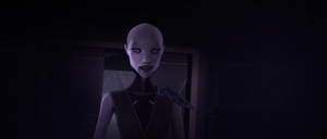 After eliminating all combatants on the tram's rear, Ventress made her way towards the cargo compartment.