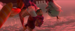 Turbo catching Wreck-It Ralph.