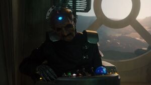 Davros after his plan to increase the power of the Daleks failed.