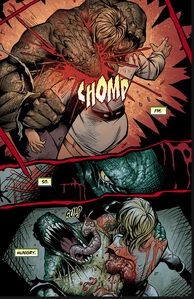 Croc's basic instincts losing his control devours Maria while he breaks down.