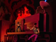 Ubu restraining Batman