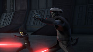 The Inquisitors used telekinesis to pull the rebel ship towards them in an attempt to prevent its escape.