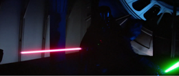 Vader, taken completely off guard by Luke's sudden increase in power and aggression, was forced onto his back foot.