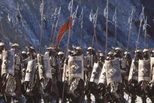 A company of Easterlings march to the Black Gates.