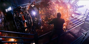 Grigori is shredded apart by the Gate Machine, killing him for good.