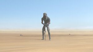 Maul stands in the desert thinking.